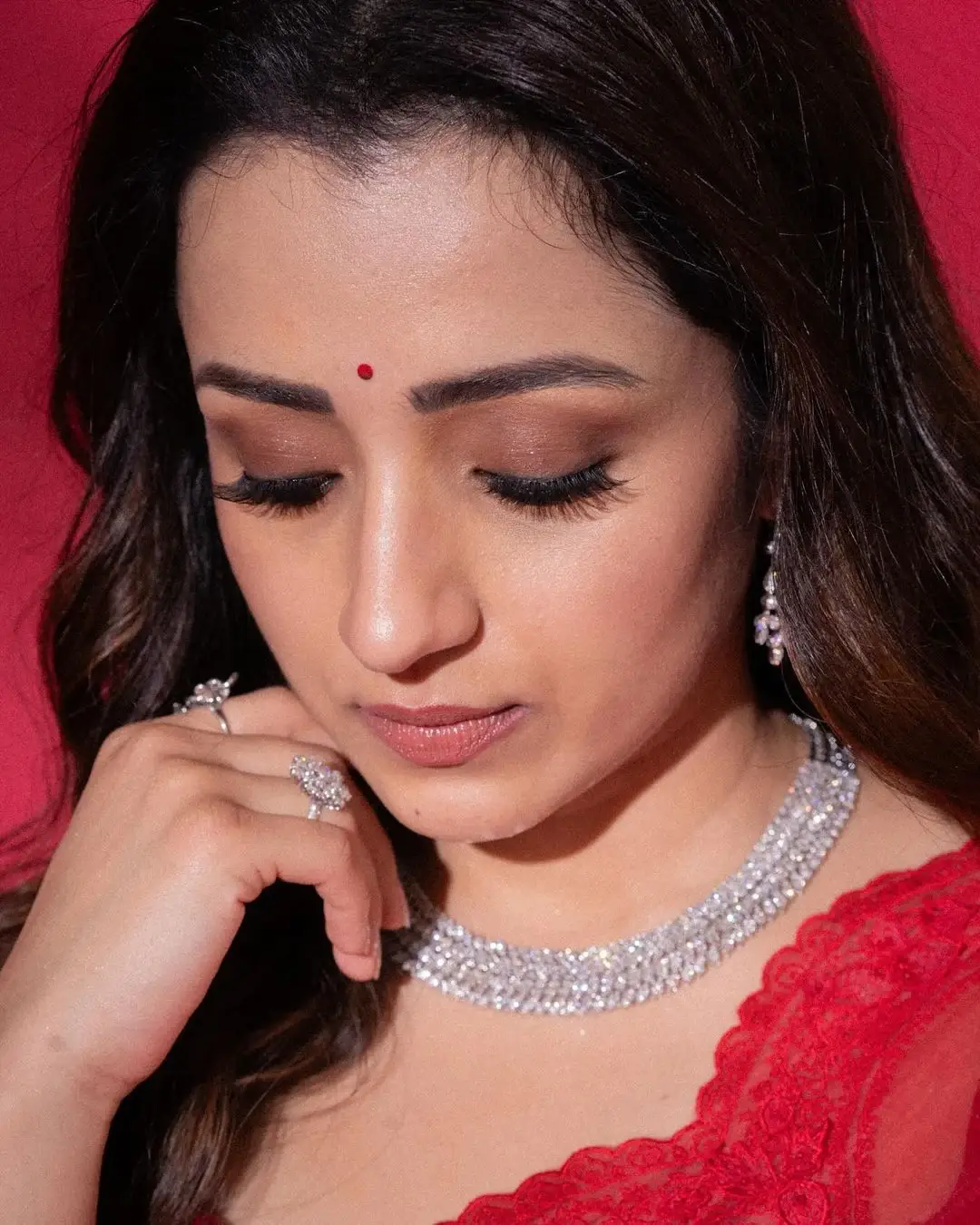 BEAUTIFUL INDIAN ACTRESS TRISHA KRISHNAN IN RED SAREE 8